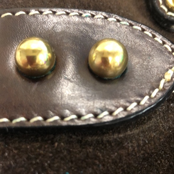 VTG Kelle Pollock Chocolate Suede Shoulder Bag - Picture 13 of 14